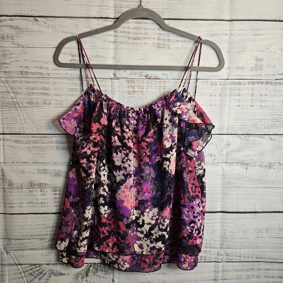 Express Floral Ruffle Womans Size Small Tank Top - Picture 2 of 4